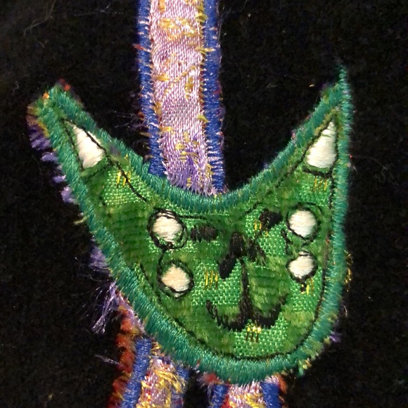 Vintage DRESS BARN Size 1X Embroidered Cat Kitty Kitten Patch Velvet Cotton NWOT - Picture 14 of 16